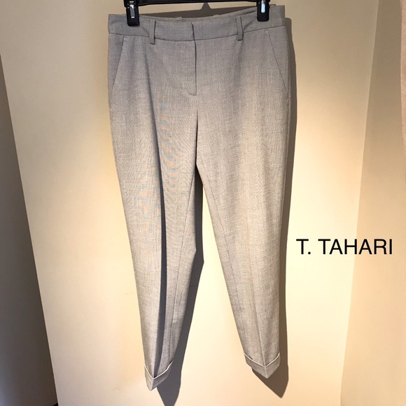 T. Tahari Slim Fit Ankle Pant - Picture 1 of 16